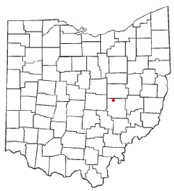 map of Ohio showing location of Dresden